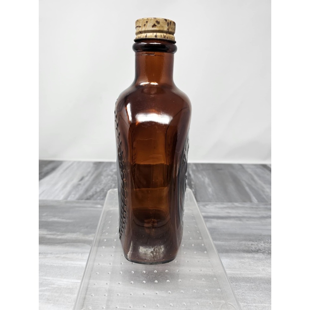 Vintage amber / Brown Glass Spirit Of 1776 Log Cabin‎ Syrup Bottle Commemorative - Picture 5 of 5